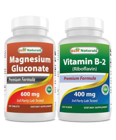 Magnesium Gluconate 600 mg & Vitamin B2 (Riboflavin) 400mg