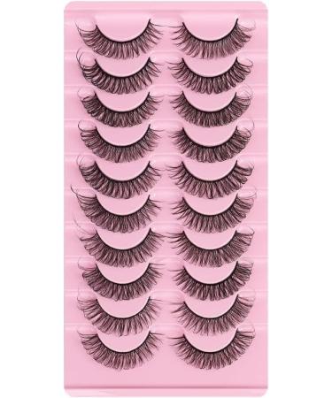 Strip Lashes False Lashes Thin Light Weight Natural Look Clear Band Wispy Faux Mink Russian Strip Lashes D Curl 3D Crisscross Multi-Layers False Fake Eyelashes - Buy Online on GoSupps.com