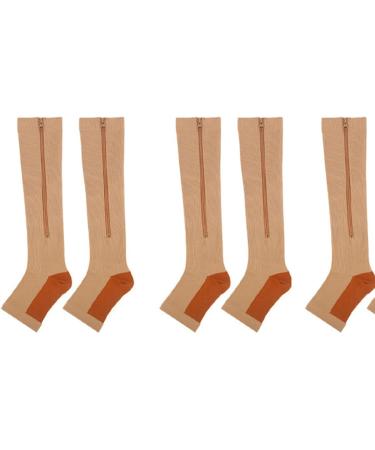 Cacacook Compression Stockings with Zipper - Knee-High Stretchy Breathable Calf Support - Open Toe 3 Pairs L-XL for Sports - International Shipping Available - Buy Online on GoSupps.com