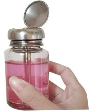 Push Glass Bottle Push Down Alcohol Dispenser for Nail Polish Makeup Remover 80ML press type alcohol bottle - Buy Online on GoSupps.com