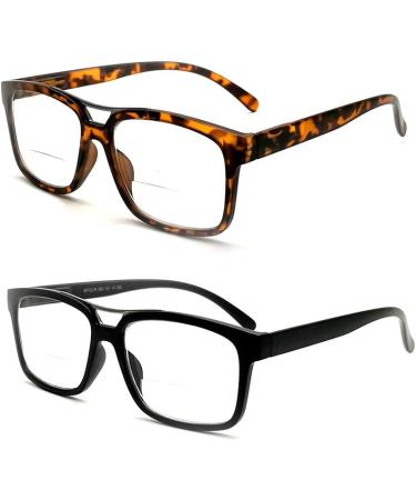 Buy 2 Pair Bifocal Reading Glasses for Men & Women - Spring Hinges Clear Lenses All Strengths Available - Shop Internationally - Buy Online on GoSupps.com