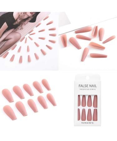Bohend Long Coffin False Nails - Matte Gradient Ballerina Press On Nails 24 Pcs for Women & Girls - Perfect for Parties & Events - Buy Online on GoSupps.com