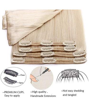 SEGO Clip-in Extensions Real Hair - 8 Part Set 100% Remy Bleach #70 18 (45cm) 140g - Perfect for Complete Head Coverage - Buy Online on GoSupps.com