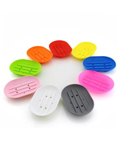 Ciieeo 4pcs Soap Container Bar Soap Dish Reed Diffuser Empty Bathroom Soap Holder Soap Dish with Drain Silicone Soap Drainer Kitchen Soap Holder Custom Soap Boxes Travel Wooden Soap Tray