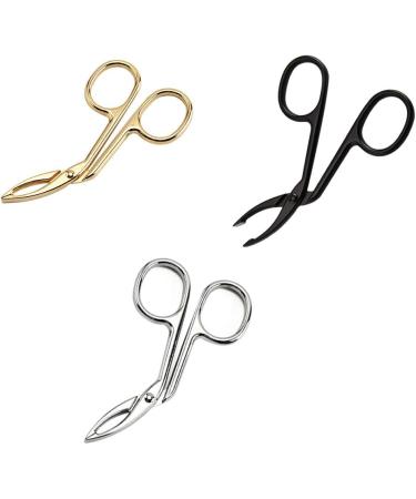 Fengyuanhong Curved Pointed Stainless Steel Eyebrow Clip - Anti-Slip Beauty Tool | Golden 4.5x8cm - Buy Online on GoSupps.com