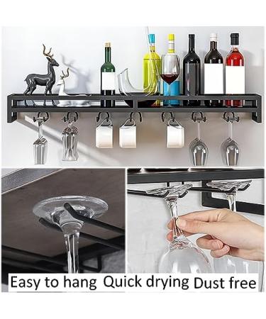 Wall-Mounted Wine Glass Holder Iron Wine Glass Rack Multi-Functional Wine Glass Hanger with Screws Easy to Install for Kitchen Bar Display Wine Storage Holder (Gold 100 x 20 x 8.5CM) - Buy Online on GoSupps.com