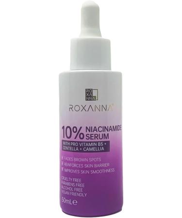 Roxanna 10% Niacinamide Face Serum 50ml with Pro Vitamin B5 Centella Camellia Tackles Blemishes Minimises Pore Appearance Fades Brown Spots - Buy Online on GoSupps.com