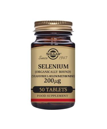 Solgar Selenium (Yeast-Free) 200 g Tablets - Pack of 50 - Healthy Hair and Nails - Supports the Immune System - Vegan and Gluten Free Fish 50 count (Pack of 1) - Buy Online on GoSupps.com