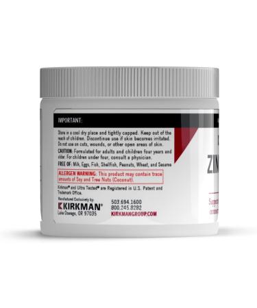Kirkman Zinc Sulfate Topical Cream 4 fl oz | 10% Concentration | Fast Absorption & Hypoallergenic - Buy Online on GoSupps.com