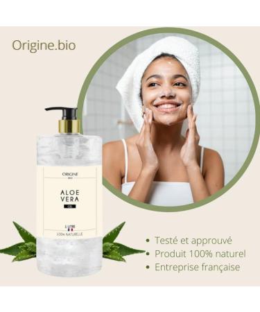Origine.bio - Aloe Vera Gel 1 Liter Pure Face Hair Skin 100% natural French Brand Pump Bottle Moisturizing - Buy Online on GoSupps.com