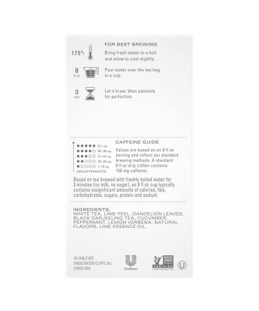 Tazo Cucumber White Tea Bags - Calming Beverage - 20 Tea Bags x 6 Pack - Buy Online on GoSupps.com