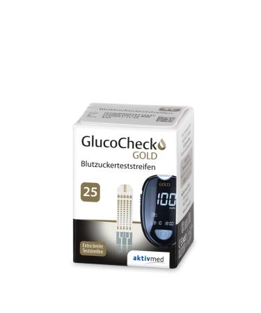 GlucoCheck Gold blood glucose test strips 25 pieces