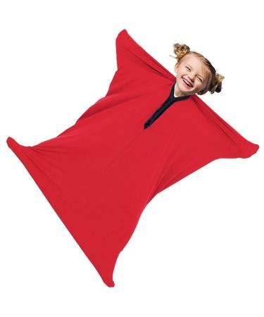Sensory Sock Body Sock Premium Updated Version Suitable age 3-18 sensory durable seams asd child stretchy for Children and Adults with Sensory Proceessing Disorders or Autism ( Color : Red Size : L/ L/Large-71*142cm Red