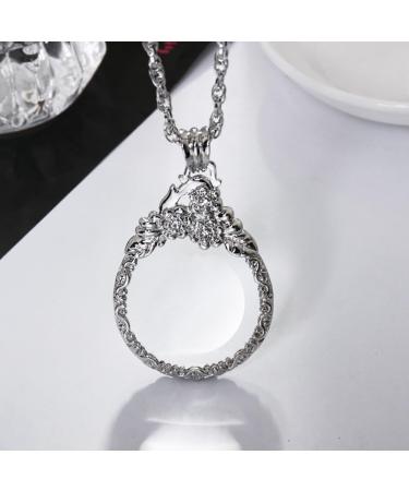 domoi 2.5X Retro Magnifying Glass Pendant Magnifying Glass Necklace Suitable for Reading Books Magazines and Newspapers 500420173 - Buy Online on GoSupps.com