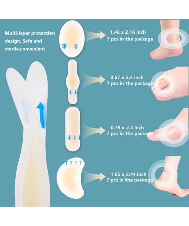 28Pcs Waterproof Blister Bandages for Foot, Toe, Fingers - Gel Guard Blister Pads for Heel & Forefoot - Buy Online on GoSupps.com