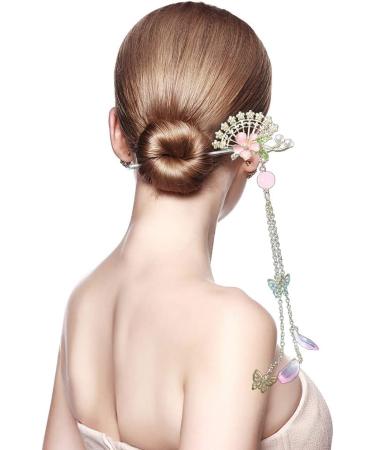 URFEDA Women's Flower Hair Stick Chinese Hair Stick with Long Tassel Plum Blossom Butterfly Hair Sticks Shiny Rhinestone Metal Vintage Hair Sticks Elegant Chinese Hair Stick Hair Accessories - Buy Online on GoSupps.com
