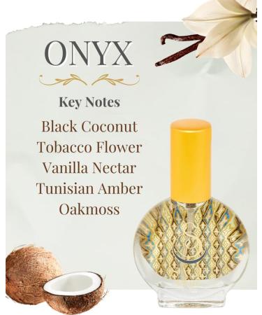 Onyx Organic Mini Perfume Spray by Sage- 1/2 oz Vegan & Cruelty-Free Earthy Scent Black Coconut Vanilla Oakmoss Onyx 1/2 oz Mini Eau de Toilette Spray - Buy Online on GoSupps.com