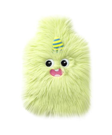 Heat bottle with a cozy soft cover large 850ml hot water bottle for pain relief for belly gifts for family and friends hot water bottle children green with removable cute plush cover