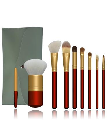 OYE A Set Of Goat Hair Makeup Brush Is More Than Just Goat Hair like Horse Hair makeup brushes and snythetic foundation brush with red handle and white goat hair as the best gift for birthday