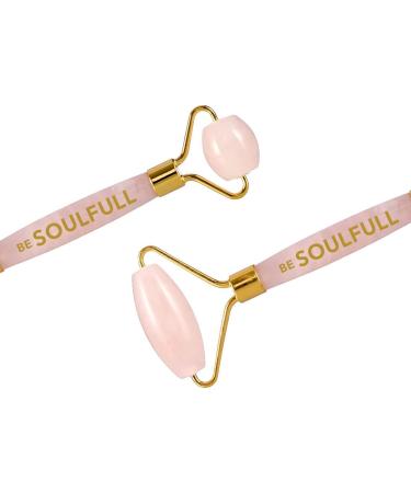 BE SOULFULL Face Massage Roller Rose Quartz for Firm & Glowing Skin | Unisex Skin Care Tool Fast International Shipping - Buy Online on GoSupps.com