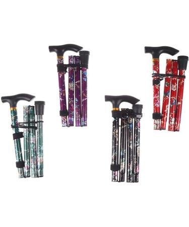 SilteD Walking Stick Trekking Poles Walking Stick Adjustable Travel Five-Section Patterned Non Slip Crutch Cane Folding Walking Stick Sturdy Printed Outdoor Sport Hik - Buy Online on GoSupps.com
