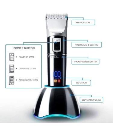 YQYBF Professional Hair Clippers Cordless Hair Trimmer Rechargeable Beard Trimmer Electric LED Display Haircut Kit for Men and Family Use with Charging Dock 4 Guide Combs - Buy Online on GoSupps.com