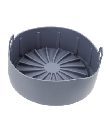 Zerodeko Fryer Silicone Mat Airfryer Air Fryers Oven Mini Cake Pan Air Fryer Basket Food Grade Round Tray Grey 17X17CM