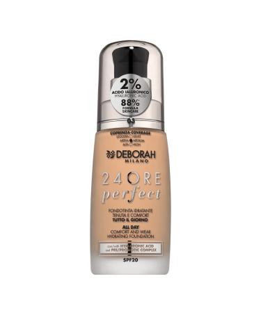Deborah Milano Fondotinta 24ore Perfect Con Acido Ialuronico Caramel Beige 3 30 ml