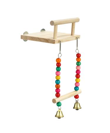 Bugbags for birds parrot wood platform swings with swing bell chewing for animals green cheeks chinchilla hamster Wellensittic B