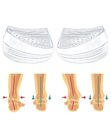 Skyfoot 3 Layers Adjustable Heel Wedge Inserts for Supination & Pronation Correction Adhesive Medial & Lateral Heel Insoles for Bow Legs Knee Pain Foot Alignment (L: W 7-11 M 7-10 Crystal) Large: Women 7-11 | Men 7-10 Crystal