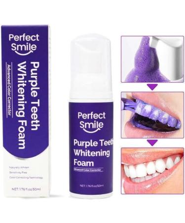 Perfect Smile Teeth Whitening Foam - Purple Color Corrector & Stain Removal - 50ml | International Shipping - Buy Online on GoSupps.com