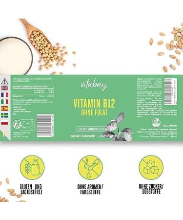 Buy Vitabay Vitamin B12 Lollipops 500 g - 180 Vegan Tablets - High Dose Methylcobalamin Supplement - Folate-Free - Buy Online on GoSupps.com