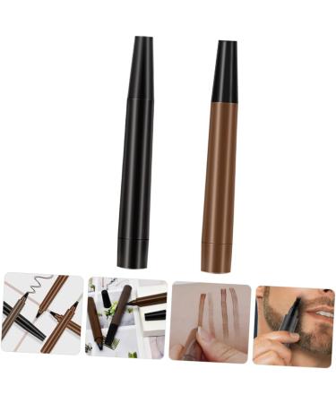 TOVINANNA 2pcs Beard Pencil Filler for Men Womens Eyebrow Pencil Micro Fork Eyebrow Pencil Artificial Fiber - Buy Online on GoSupps.com