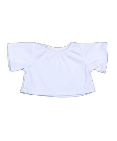 WHITE T-SHIRT BY TEDDY MOUNTAIN FITS 15" BUILD A BEAR FACTORY BEARS AND ANIMALS