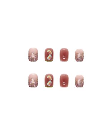 Buy Finished Artificial Nail Manicure | 24pcs Diamond Short Square Flash Fake Nails with Aurora Tool - International Shipping Available - Buy Online on GoSupps.com