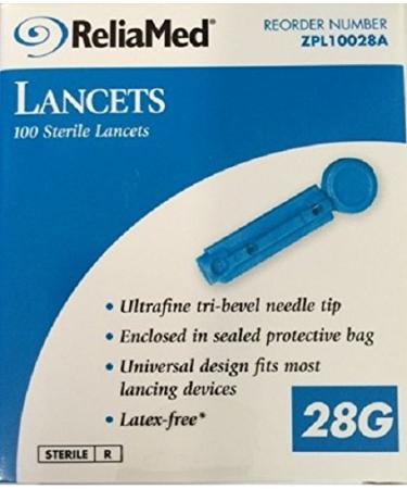 Reliamed Safety Seal Lancets 28g 100 per box - Item - ZPL10028A