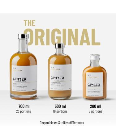 GIMBER Organic Ginger Concentrate 3x700 ml (2.1L) | 100% organic non-alcoholic drink made with ginger lemon and spices - Buy Online on GoSupps.com