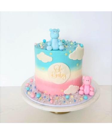 Pink Bear Cake Topper 100% EDIBLE Birthday Decoration For Girl (Hight-6cm) - Buy Online on GoSupps.com