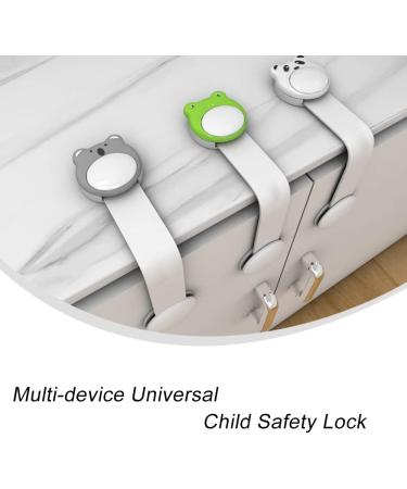 3 Pcs Safety Strap Locks Self Adhesive Door Safety Locks Cartoon Image Child Safety Locks for Cupboards Fridge Drawers Dishwasher Toilet - Buy Online on GoSupps.com