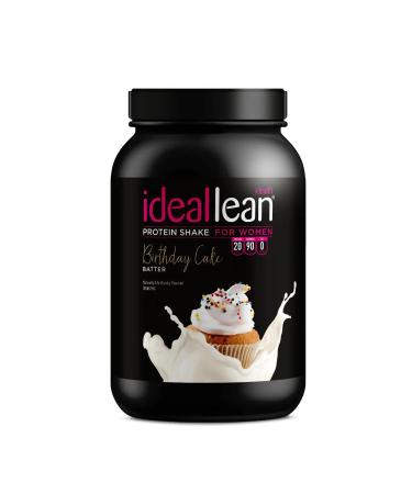 IdealLean - Nutritional Protein Powder for Women | 20g Whey Protein Isolate | Supports Weight Loss | Healthy Low Carb Shakes with Folic Acid & Vitamin D | 30 Servings (Birthday Cake)
