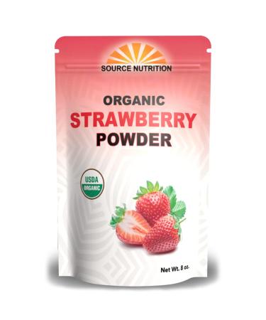 Organic Strawberry Powder, 8 ounce - Freeze Dried, Non GMO, Vegan Superfood - Perfect for Baking, Snacks, and Beverages