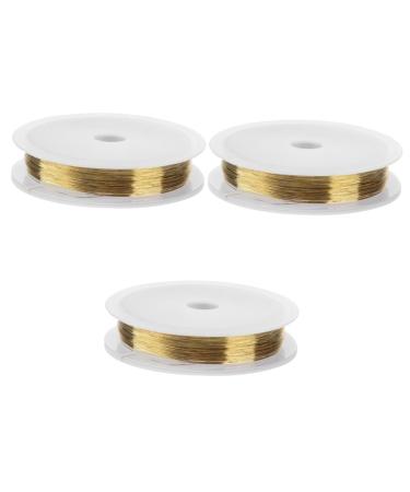 Healeved 3pcs Copper Wire Bead Stringing Wire Metal Material Metal Beading Wire Hand Decor Diy Jewelry Beading Wire for Jewelry Metal Bracelet Wire Flexible Beading Wire General Crafts Nail Goldenx3pcs mediumx3pcs
