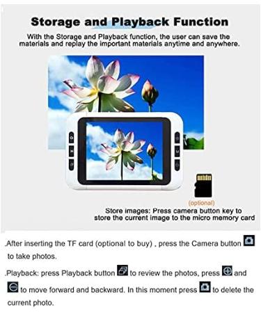GKPLY LCD Portable Video Digital Magnifier 3.5 Inches Electronic Reading Aid for Visually Impaired Elderly Portable Digital Magnifier Electronic Low Vision Aids with Retractable Bracket. - Buy Online on GoSupps.com