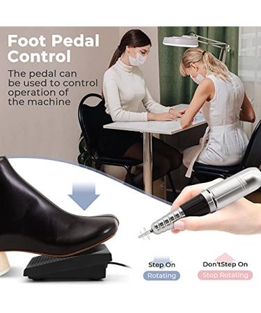 EZBeauty Pro Nail Drill Set 35000 RPM Electric Machine for Acrylic Nails - Efile Kit with 6 Bits, 30 Sanding Bands - Salon & Home Manicure Tools - Buy Online on GoSupps.com