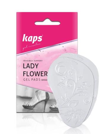 Kaps Lady Flowers | Gel Cushion Pads Perfect for Pain Relief | Anti-Slip Shoe Insert Ideal for High-Heels and Ladies Shoes 1 Pair