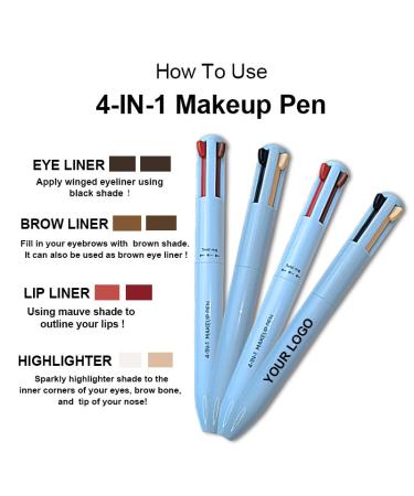 4 in 1 Multi-Function Makeup Pen - Eyebrow Pencil Eyeliner Lip Liner & Highlighter - Waterproof All-in-One Makeup #02 | Shop Internationally - Buy Online on GoSupps.com