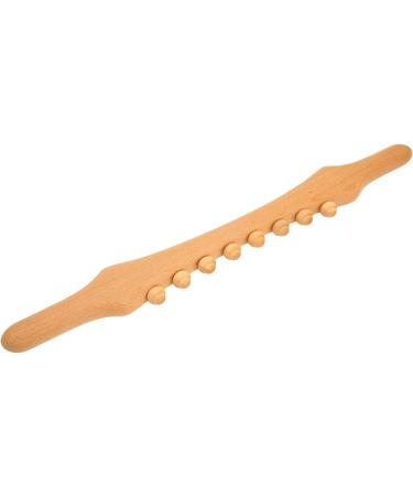 Wood Massage Tab | Curved Manual Massage Tools for Neck & Back Pain Relief | 8-Bead Handheld Massager - Buy Online on GoSupps.com