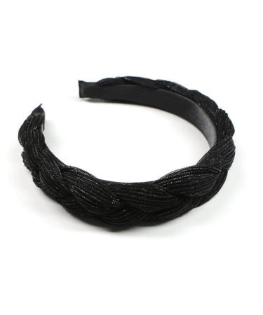 WENLII Women's Hairband Twist Braided Women's Headband Women's Headwear Hair Accessories (Color : Black Size : 1) 1 Black