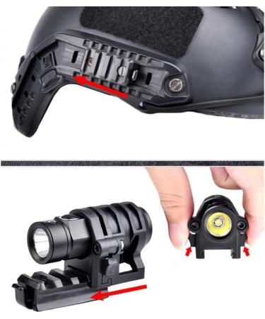 Qiruimy Tactical Military Helmet Light - 400 Lumens Aluminum Flashlight with Stroboscope & Quick Clip | WCP002 - Buy Online on GoSupps.com