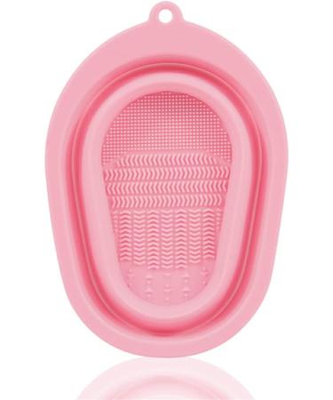 kawehiop Silicone Makeup Brush Cleaning Mat Folding Washing Pad Small Eyeliner Applicators Wash Scrubber Daily Gifts Accessories Pink - Buy Online on GoSupps.com